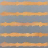 image of golden soundwaves against a grey background
